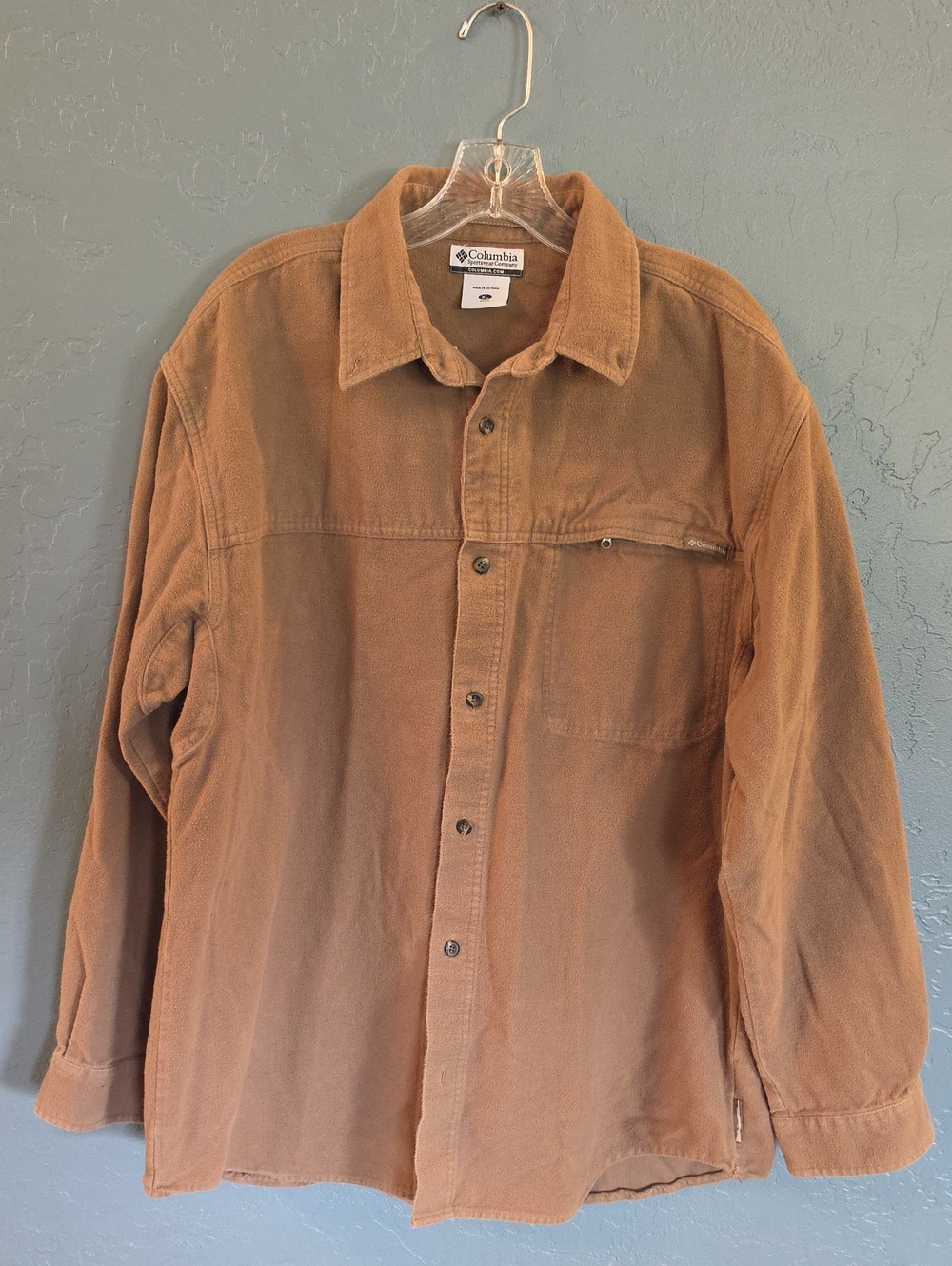 Columbia River Lodge Men's Tan Fleece Shooting Shirt Jacket